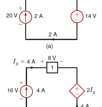 Find the power that is absorbed or supplied