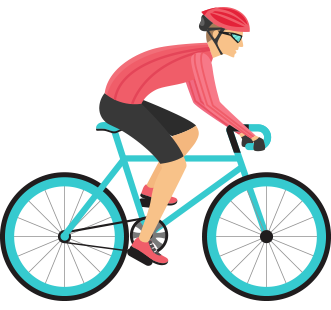 A bicyclist starts from rest and after traveling